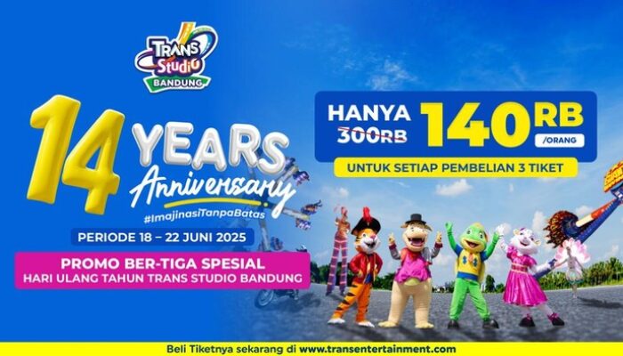 **Trans Studio Bandung Ultah ke-14, Nikmati Promo Rp 140 Ribu dan Wahana Seru!**