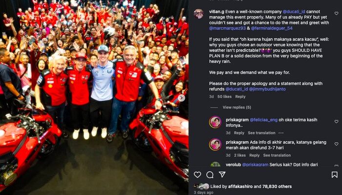 Fans Marquez Indonesia Kecewa, Minta Refund Tiket Meet and Greet Ducati!