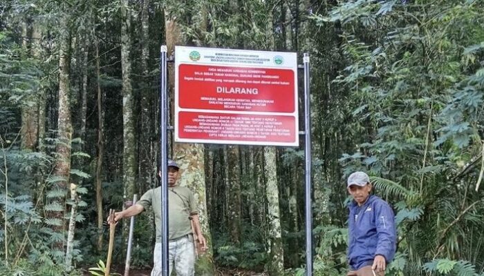 **Viral Tanda Dilarang Masuk Kawasan TN di Jalur Curug Sudin Sukabumi, Ada Apa?**