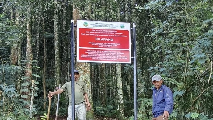 **Viral Tanda Dilarang Masuk Kawasan TN di Jalur Curug Sudin Sukabumi, Ada Apa?**
