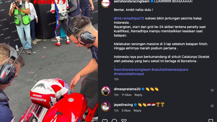 **Sujud Syukur Pebalap Indonesia Kiandra usai Kemenangan Gila di Barcelona**
