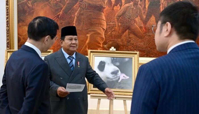 **Saat Prabowo Pamerkan Foto Bayi Panda ‘Satrio’ ke Ketua MPR China di Istana Merdeka**