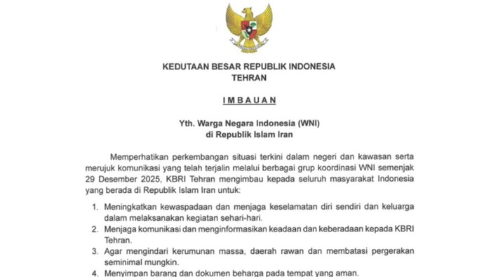 KBRI Teheran Imbau WNI Waspadai Risiko Keamanan di Iran